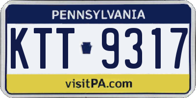 PA license plate KTT9317