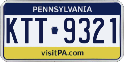PA license plate KTT9321