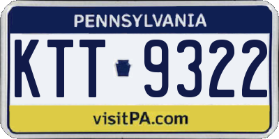 PA license plate KTT9322