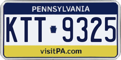 PA license plate KTT9325