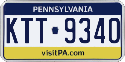 PA license plate KTT9340