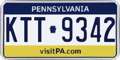 PA license plate KTT9342