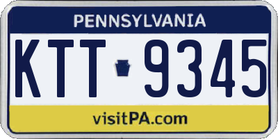 PA license plate KTT9345