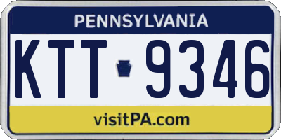 PA license plate KTT9346