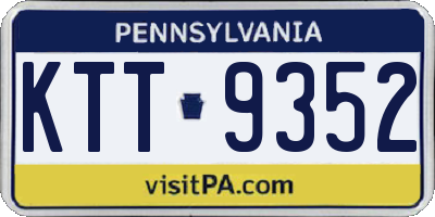 PA license plate KTT9352