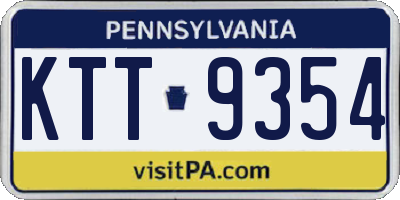 PA license plate KTT9354