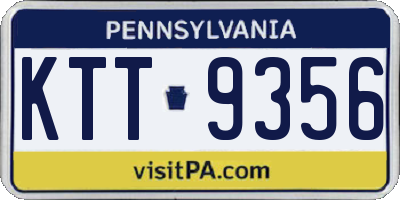 PA license plate KTT9356