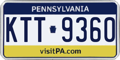 PA license plate KTT9360