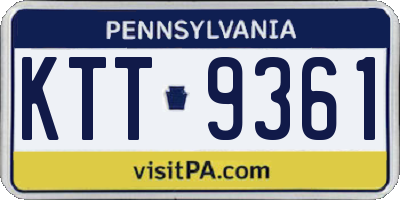 PA license plate KTT9361