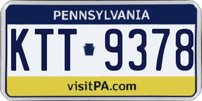 PA license plate KTT9378
