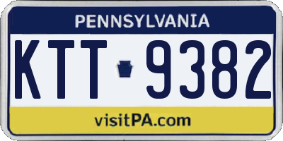 PA license plate KTT9382