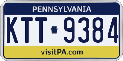 PA license plate KTT9384