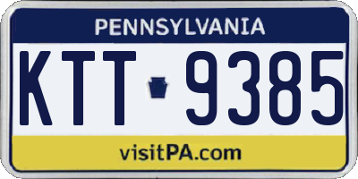 PA license plate KTT9385