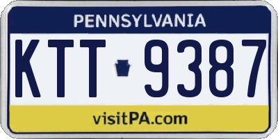 PA license plate KTT9387