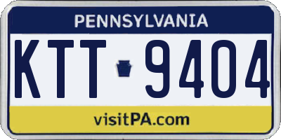 PA license plate KTT9404