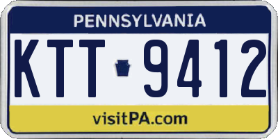 PA license plate KTT9412