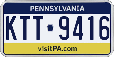 PA license plate KTT9416