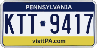 PA license plate KTT9417
