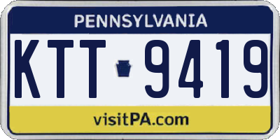 PA license plate KTT9419