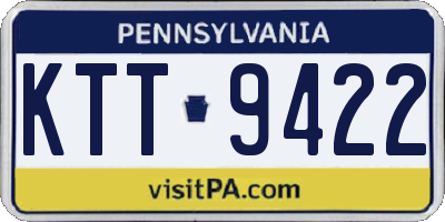 PA license plate KTT9422