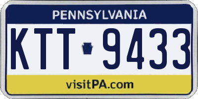 PA license plate KTT9433