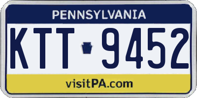 PA license plate KTT9452