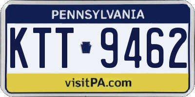 PA license plate KTT9462