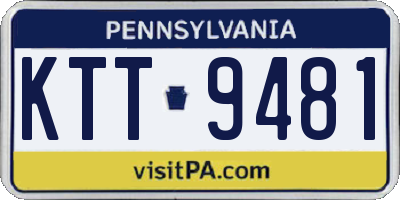 PA license plate KTT9481