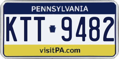 PA license plate KTT9482
