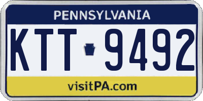 PA license plate KTT9492