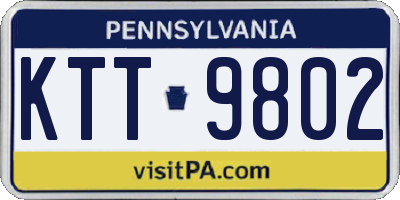 PA license plate KTT9802