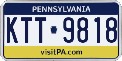 PA license plate KTT9818