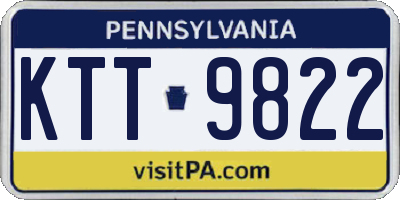 PA license plate KTT9822