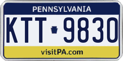 PA license plate KTT9830