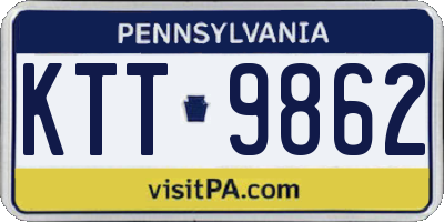 PA license plate KTT9862