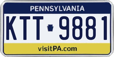 PA license plate KTT9881