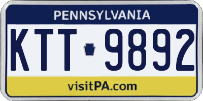 PA license plate KTT9892