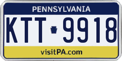 PA license plate KTT9918