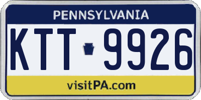 PA license plate KTT9926