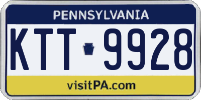 PA license plate KTT9928