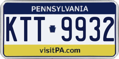 PA license plate KTT9932