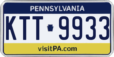PA license plate KTT9933