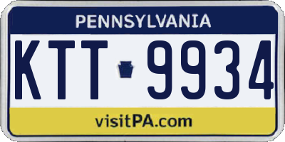 PA license plate KTT9934