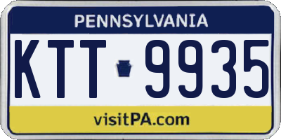 PA license plate KTT9935