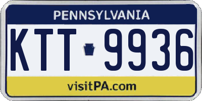 PA license plate KTT9936