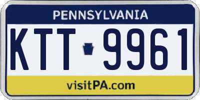 PA license plate KTT9961