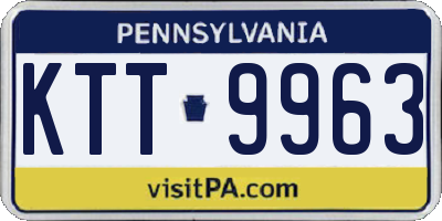 PA license plate KTT9963