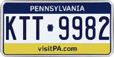 PA license plate KTT9982