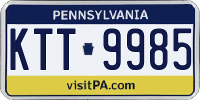 PA license plate KTT9985