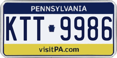 PA license plate KTT9986
